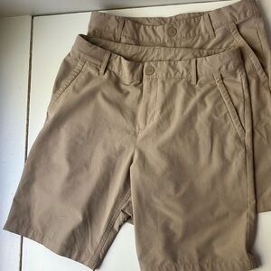 2 Pairs Khaki Tech Fabric Shorts